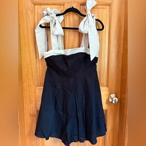 NWT! Petal & Pup Olinda Mini Dress - Black & Cream